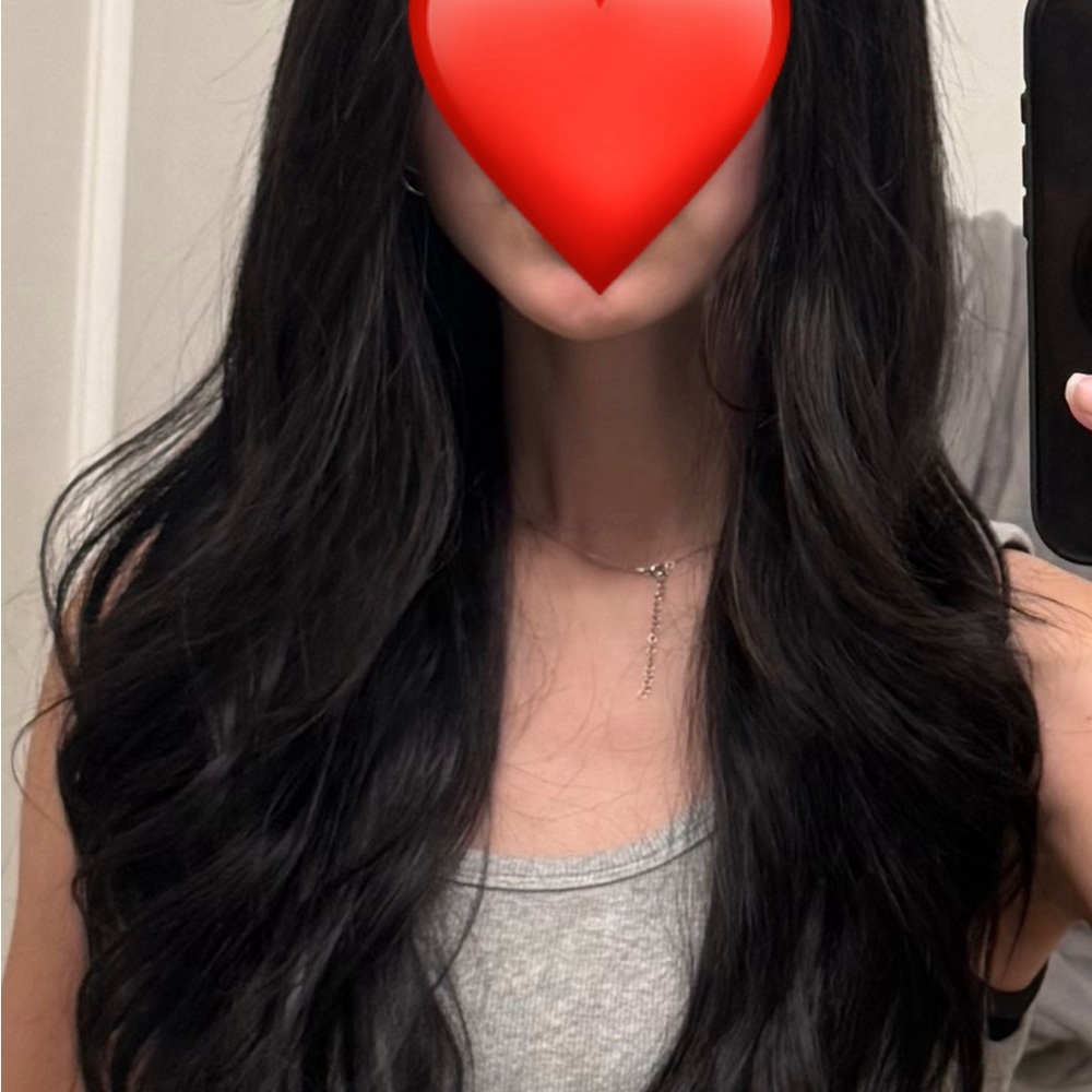 Human hair black wig